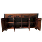 Sideboard aus Sheeshamholz und Eisen mit 4 Türen und 4 Schubladen – 71 x 18 x 35