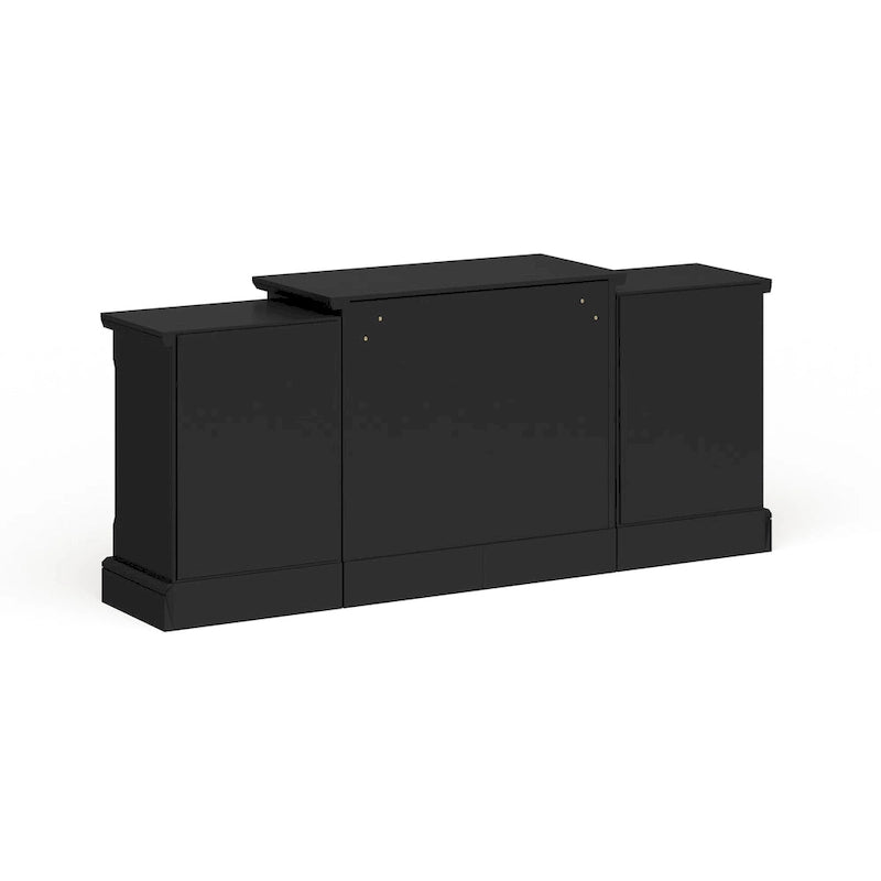 Black Electric Fireplace with Bookcase Shelves