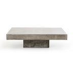 43 Grauer Beton-Couchtisch Modern Square – 12 H x 43 B x 43 T