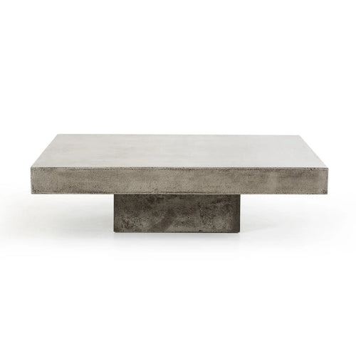 43 Grauer Beton-Couchtisch Modern Square – 12 H x 43 B x 43 T