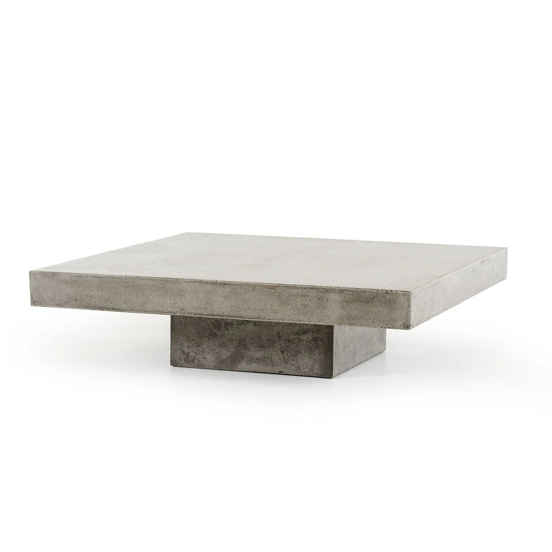 43 Grauer Beton-Couchtisch Modern Square – 12 H x 43 B x 43 T