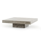 43 Grauer Beton-Couchtisch Modern Square – 12 H x 43 B x 43 T