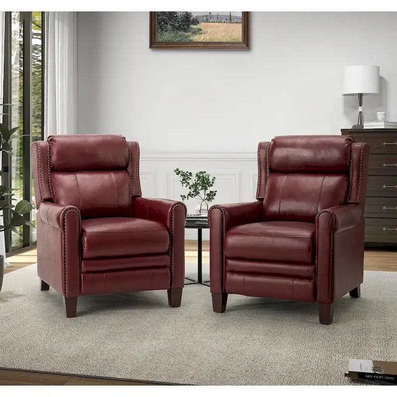 32.48" Wide Leather Manual Recliner Set of 2