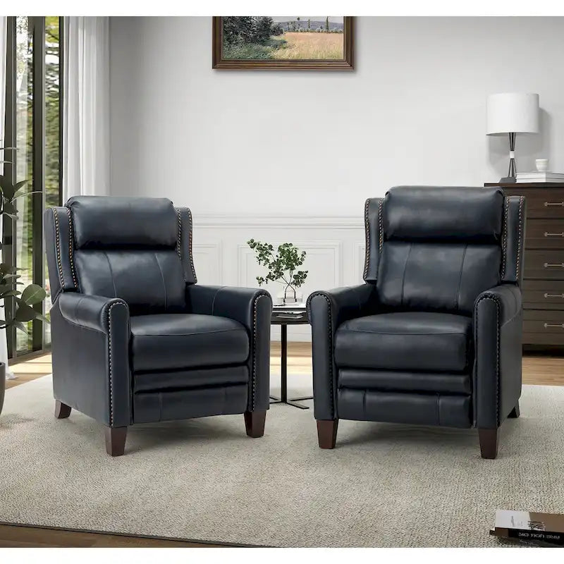 32.48" Wide Leather Manual Recliner Set of 2