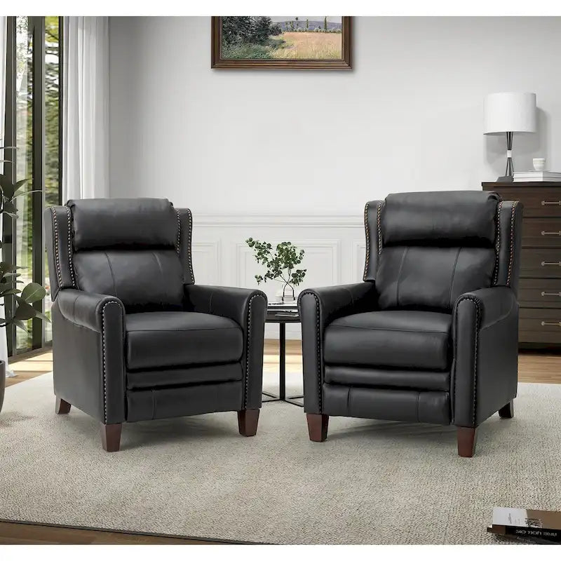 32.48" Wide Leather Manual Recliner Set of 2