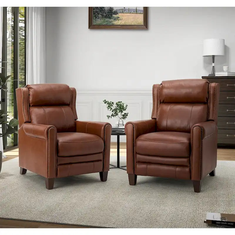 32.48" Wide Leather Manual Recliner Set of 2