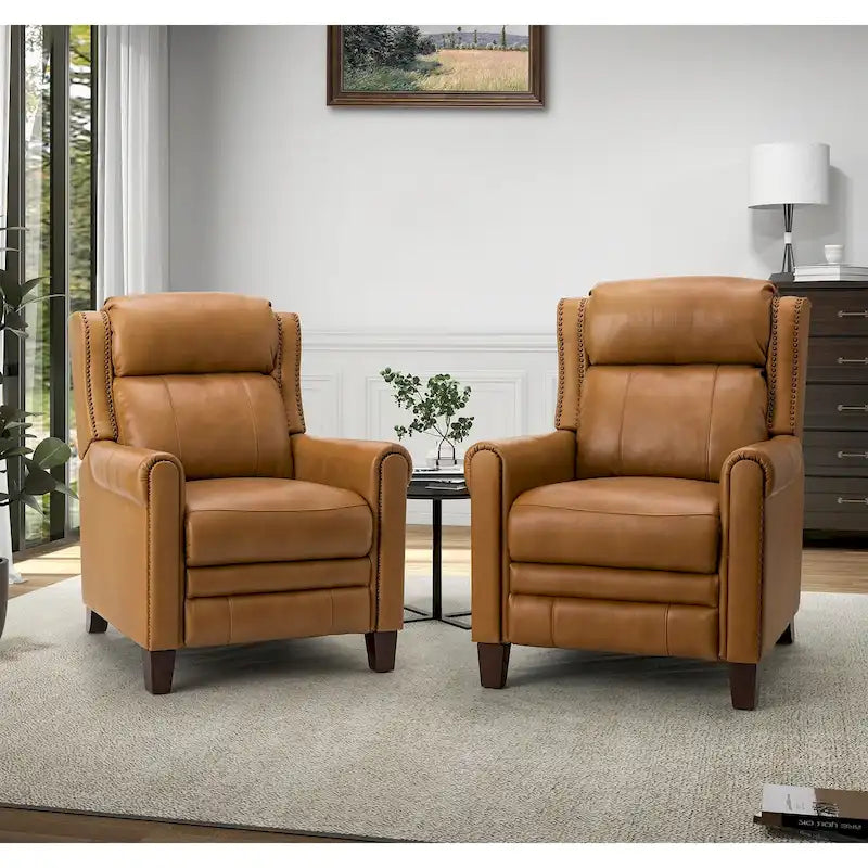32.48" Wide Leather Manual Recliner Set of 2