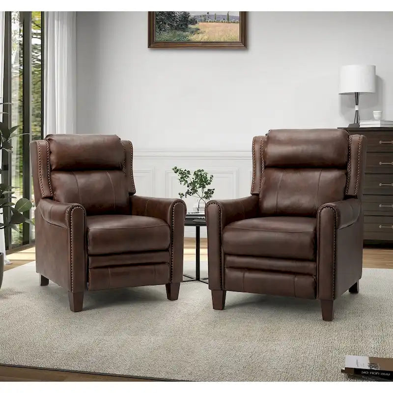 32.48" Wide Leather Manual Recliner Set of 2