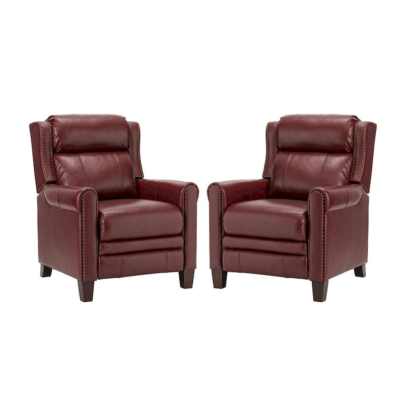 32.48" Wide Leather Manual Recliner Set of 2
