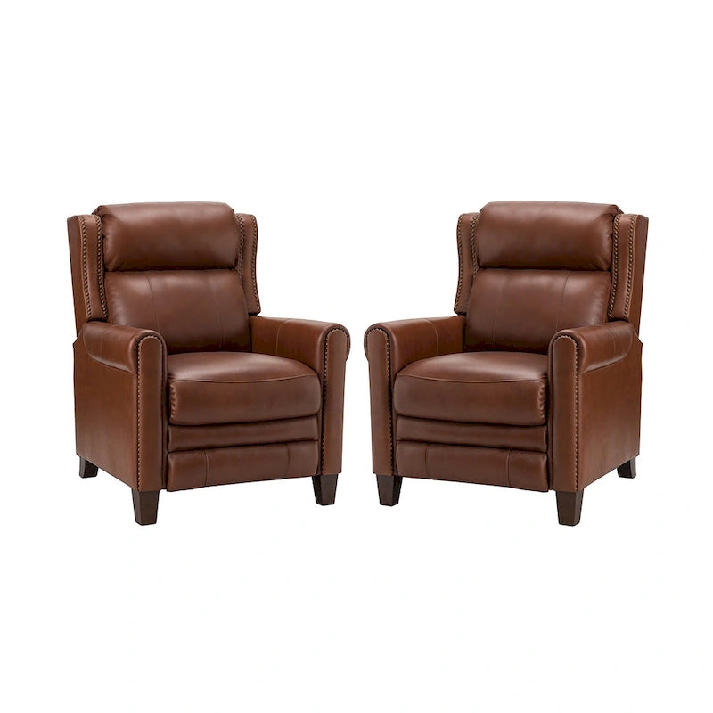 32.48" Wide Leather Manual Recliner Set of 2
