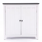 Weißer MDF-Holz 2-türiger Badezimmerschrank mit verstellbarem Regal – 82 H x 80 B x 37 T cm