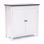 Weißer MDF-Holz 2-türiger Badezimmerschrank mit verstellbarem Regal – 82 H x 80 B x 37 T cm