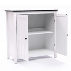 Weißer MDF-Holz 2-türiger Badezimmerschrank mit verstellbarem Regal – 82 H x 80 B x 37 T cm