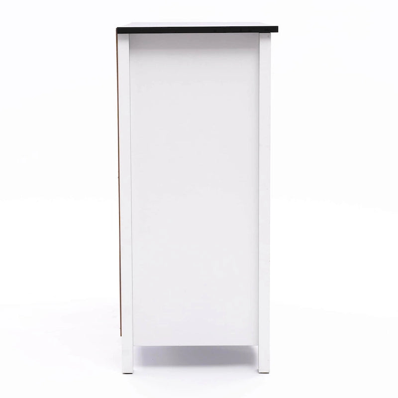 Weißer MDF-Holz 2-türiger Badezimmerschrank mit verstellbarem Regal – 82 H x 80 B x 37 T cm
