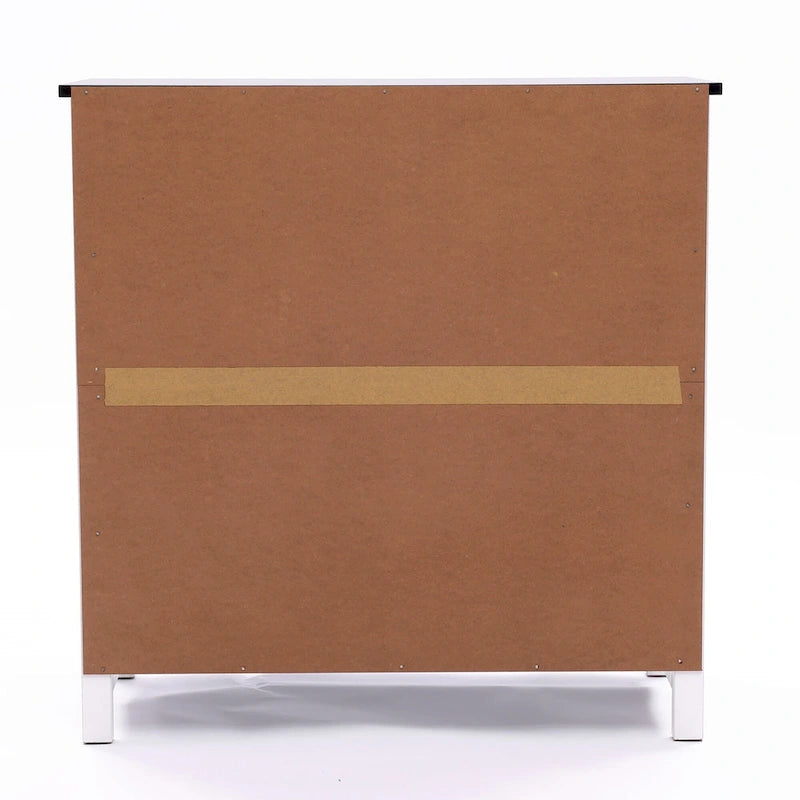 Weißer MDF-Holz 2-türiger Badezimmerschrank mit verstellbarem Regal – 82 H x 80 B x 37 T cm