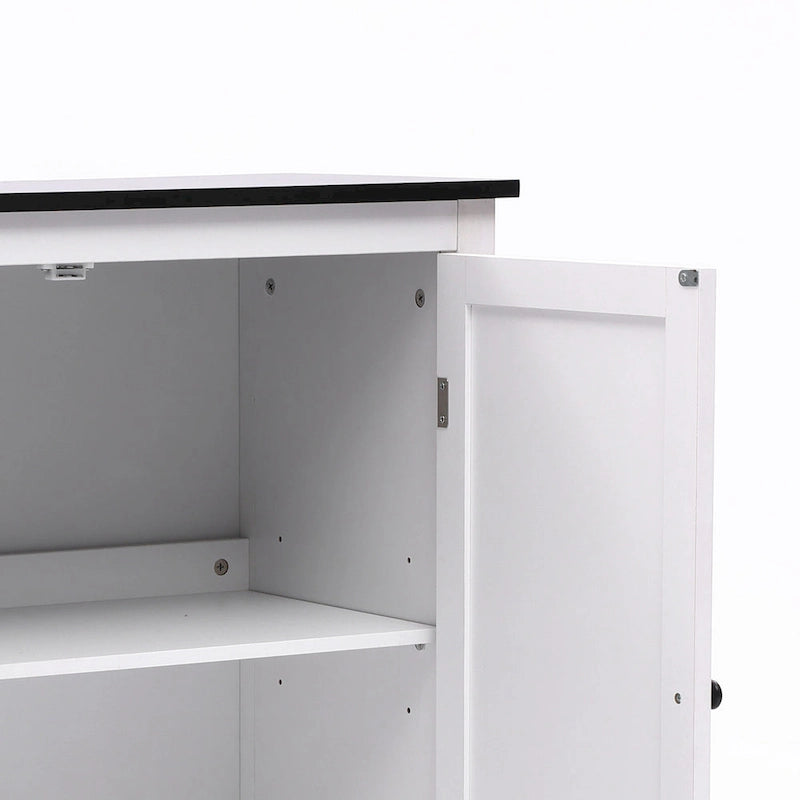 Weißer MDF-Holz 2-türiger Badezimmerschrank mit verstellbarem Regal – 82 H x 80 B x 37 T cm