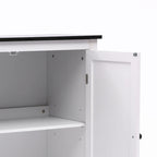 Weißer MDF-Holz 2-türiger Badezimmerschrank mit verstellbarem Regal – 82 H x 80 B x 37 T cm