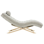 Velvet Chaise Lounge with Round Pillow - 65Wx23Dx33H