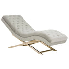Velvet Chaise Lounge with Round Pillow - 65Wx23Dx33H