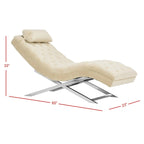 Velvet Chaise Lounge with Round Pillow - 65Wx23Dx33H