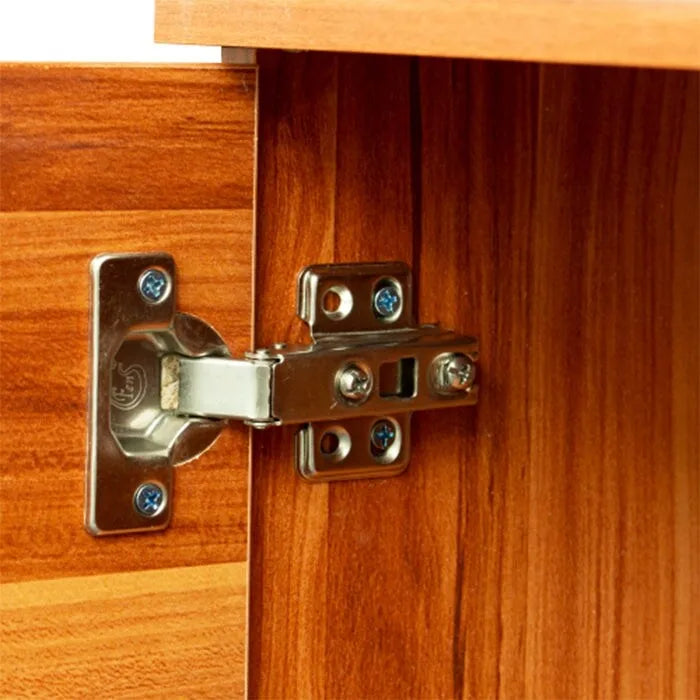 Walnuss-Bauernhaus-TV-Schrank 2 Aufbewahrungsschränke Medienkonsole mit offenen Regalen
