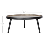 Round Tray Top Coffee Table - 35.4"W x 35.4"D x 15"H