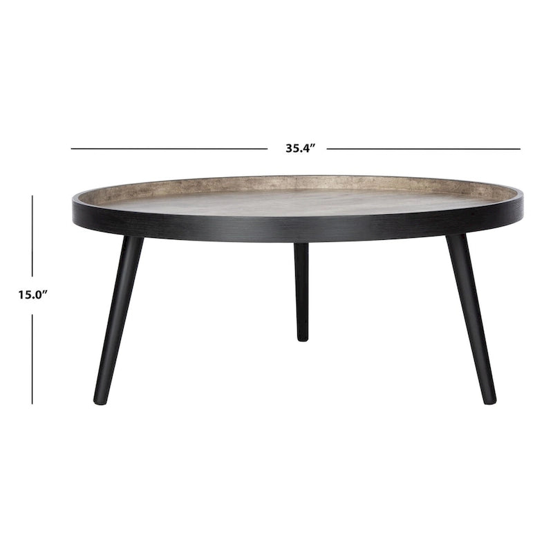 Round Tray Top Coffee Table - 35.4"W x 35.4"D x 15"H