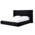Mase Full Platform Bed Boucle Upholstery Wingback Headboard Gray