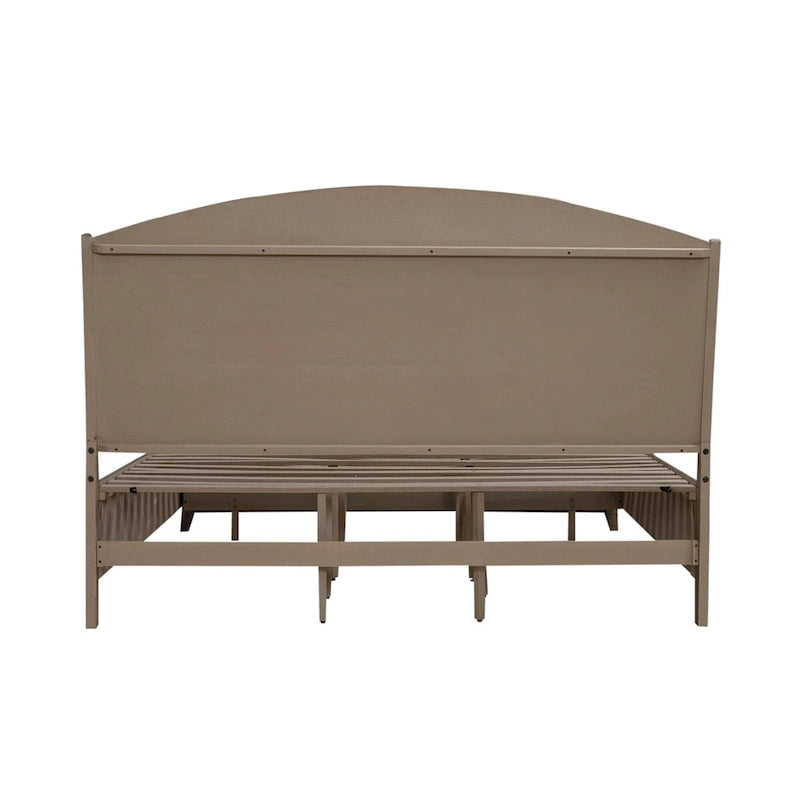 Burnished Beige Oak Panel Storage Bed - King or Queen
