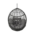 Wasserdichter Outdoor-Hängesessel aus Polyrattan mit Kissen, Hängesitz – 136 kg Tragkraft