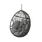 Wasserdichter Outdoor-Hängesessel aus Polyrattan mit Kissen, Hängesitz – 136 kg Tragkraft