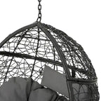 Wasserdichter Outdoor-Hängesessel aus Polyrattan mit Kissen, Hängesitz – 136 kg Tragkraft