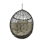 Wasserdichter Outdoor-Hängesessel aus Polyrattan mit Kissen, Hängesitz – 136 kg Tragkraft