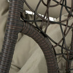 Wasserdichter Outdoor-Hängesessel aus Polyrattan mit Kissen, Hängesitz – 136 kg Tragkraft