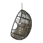 Wasserdichter Outdoor-Hängesessel aus Polyrattan mit Kissen, Hängesitz – 136 kg Tragkraft