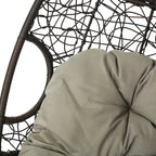 Wasserdichter Outdoor-Hängesessel aus Polyrattan mit Kissen, Hängesitz – 136 kg Tragkraft