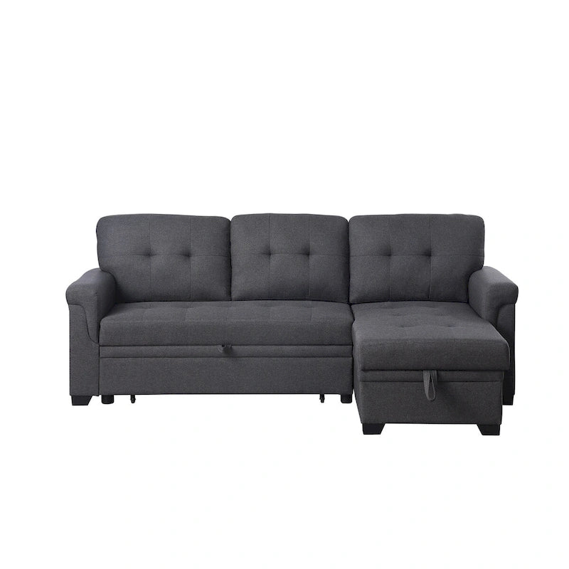 84-inch Reversible Sleeper Sectional Sofa with Storage Chaise