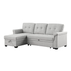84-inch Reversible Sleeper Sectional Sofa with Storage Chaise