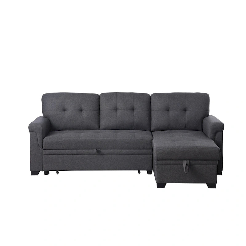 84-inch Reversible Sleeper Sectional Sofa with Storage Chaise