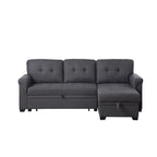 84-inch Reversible Sleeper Sectional Sofa with Storage Chaise