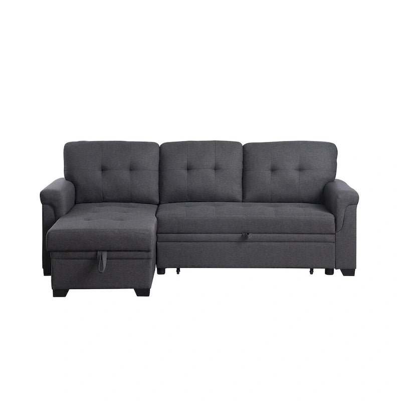 84-inch Reversible Sleeper Sectional Sofa with Storage Chaise