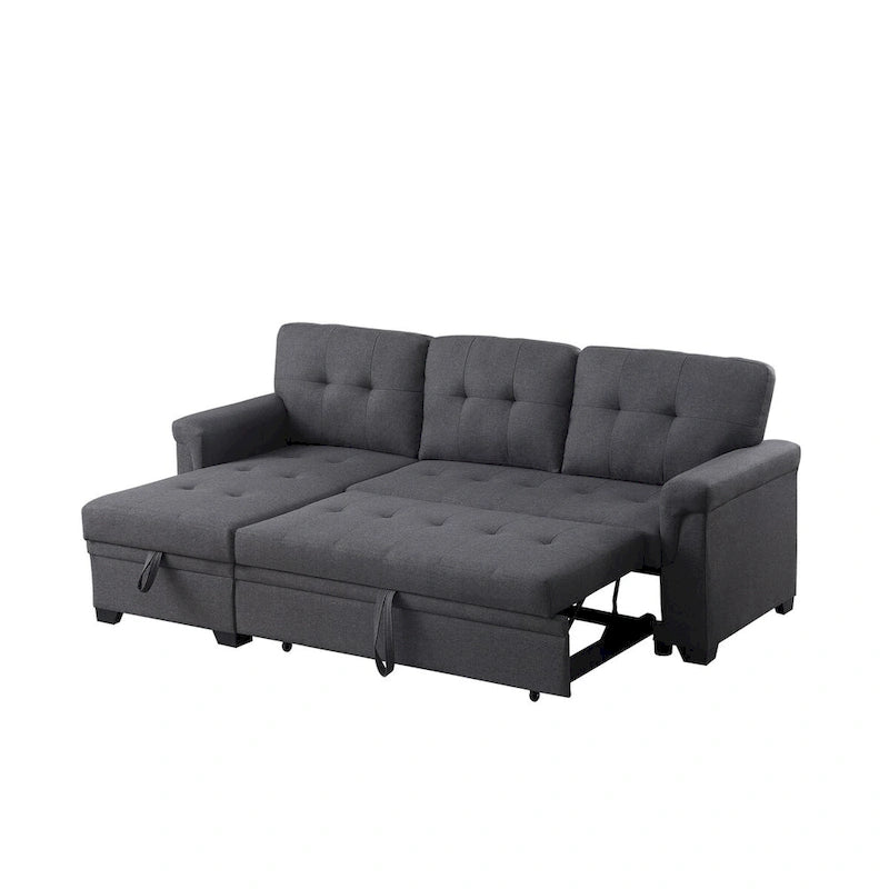 84-inch Reversible Sleeper Sectional Sofa with Storage Chaise