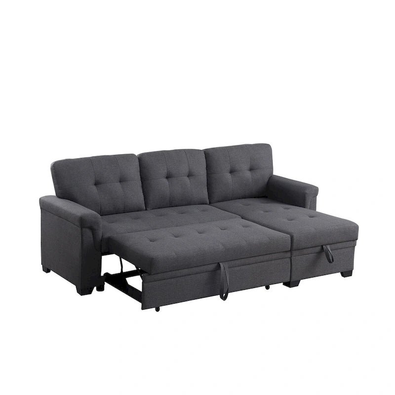 84-inch Reversible Sleeper Sectional Sofa with Storage Chaise