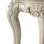 Marble Top End Table with Wood Frame and Carved Legs – Gold