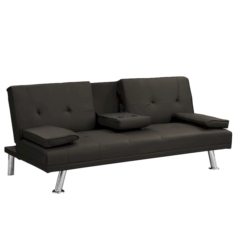 Holz-Schlafsofa mit Armlehne und zwei Haltern