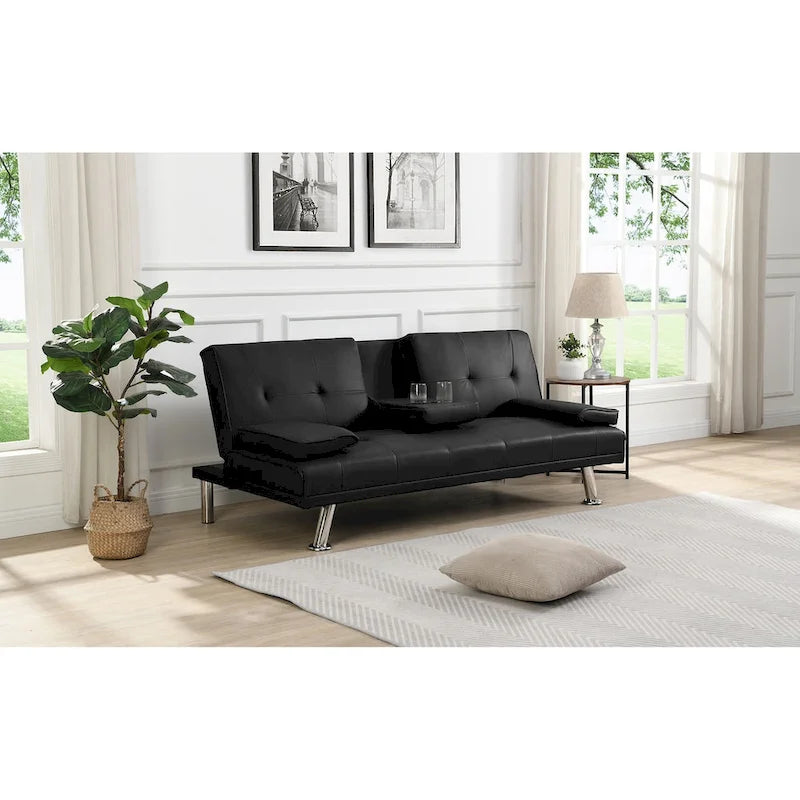 Holz-Schlafsofa mit Armlehne und zwei Haltern