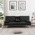 Holz-Schlafsofa mit Armlehne und zwei Haltern