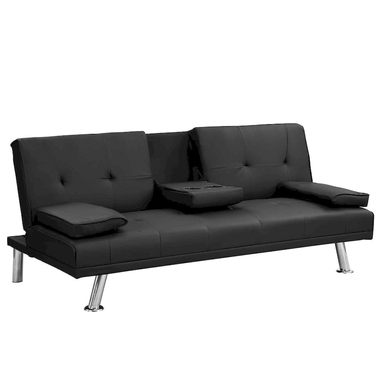 Holz-Schlafsofa mit Armlehne und zwei Haltern
