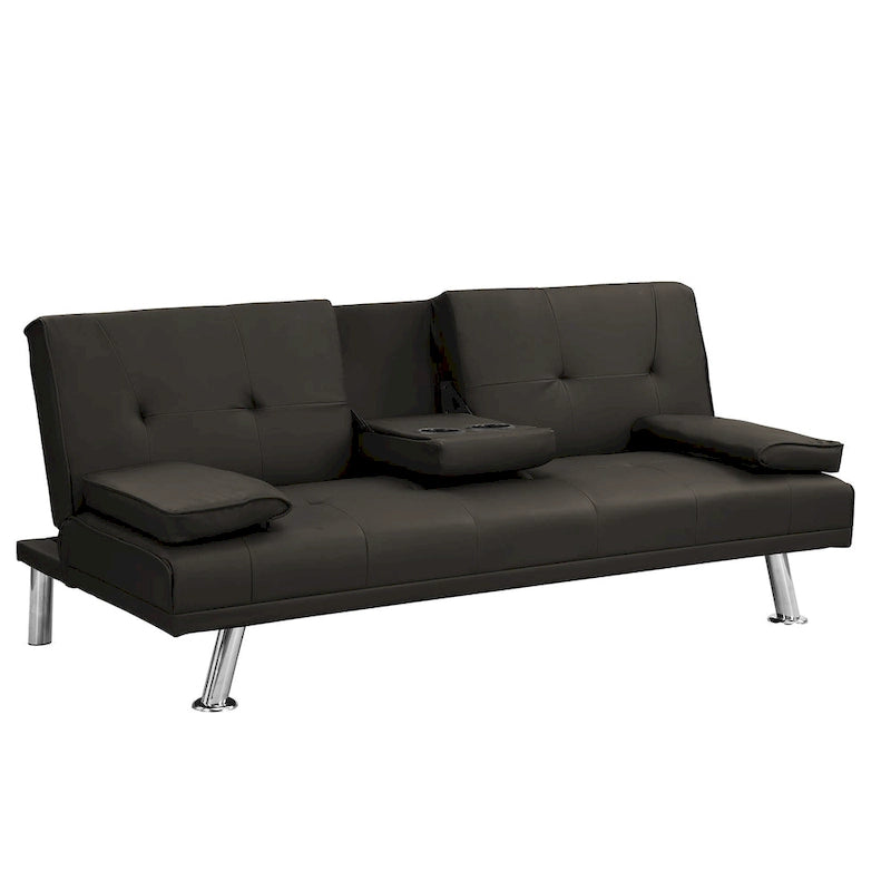 Holz-Schlafsofa mit Armlehne und zwei Haltern
