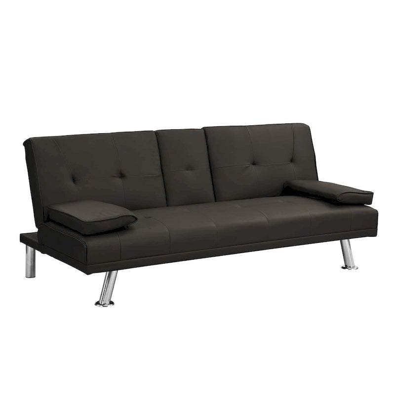 Holz-Schlafsofa mit Armlehne und zwei Haltern